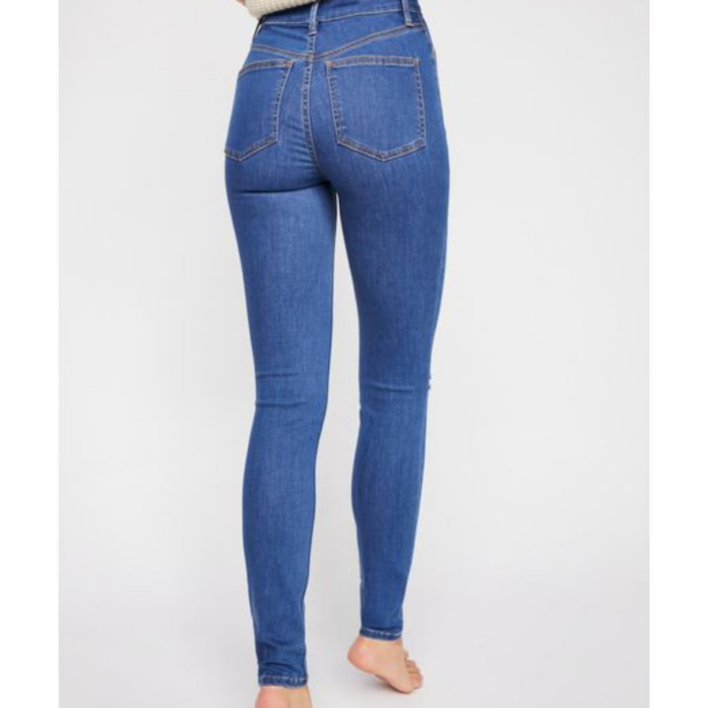 Free People Long&Lean Destroyed High Rise Jeggings - Picture 2 of 8